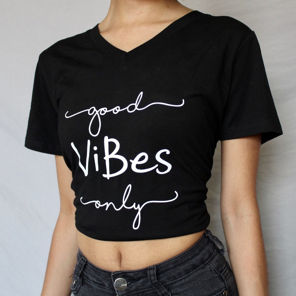 Black "Good Vibes Only" T-Shirt